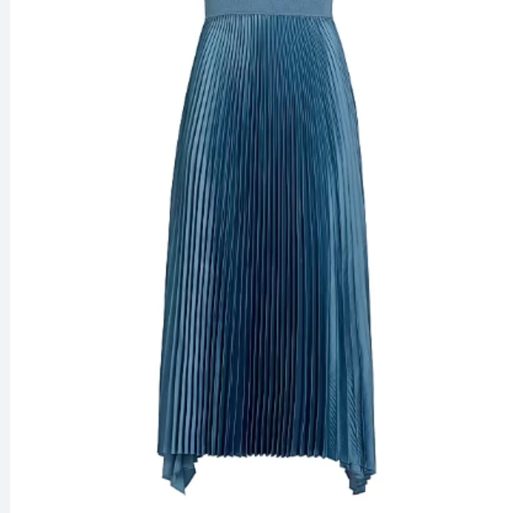 NWT ELIE TAHARI Pleated Midi Skirt Asymmetric - Picture 3 of 5